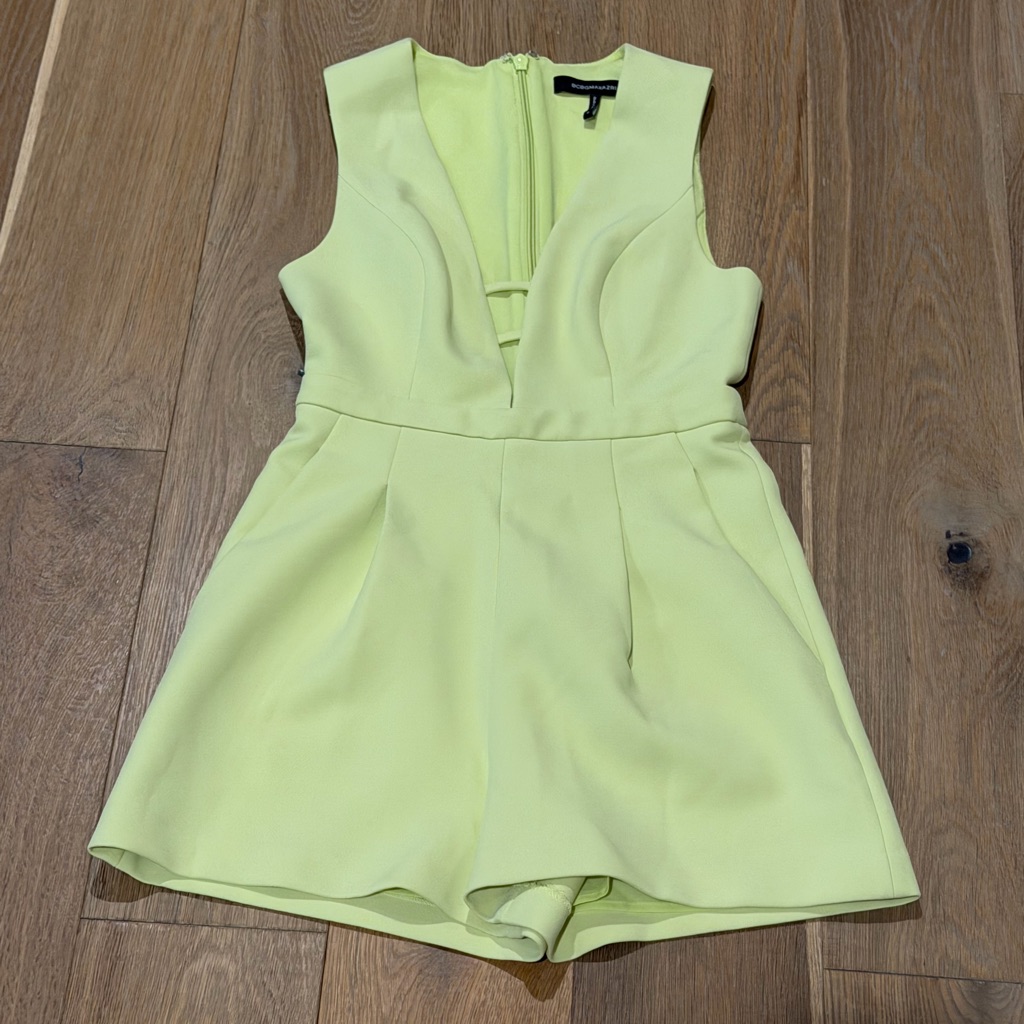 Bcbg Sleeveless Romper Lime Green Size 0 Elegant Summer